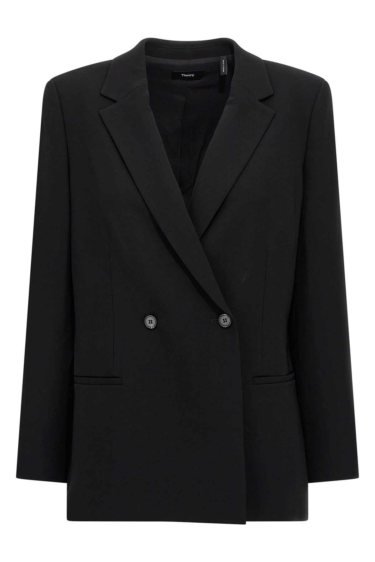 double-breasted synthetic fabric blazer