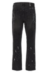 p011 knee slit paint used-effect cotton denim jeans