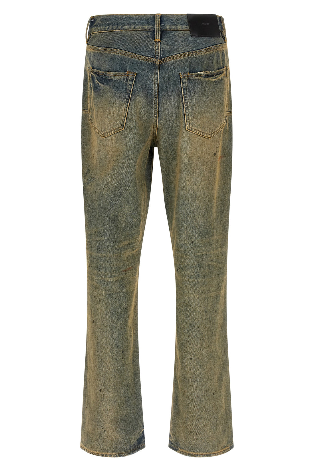 PURPLE 29 p011 dirty oil repair used-effect distressed stonewashed cotton denim jeans