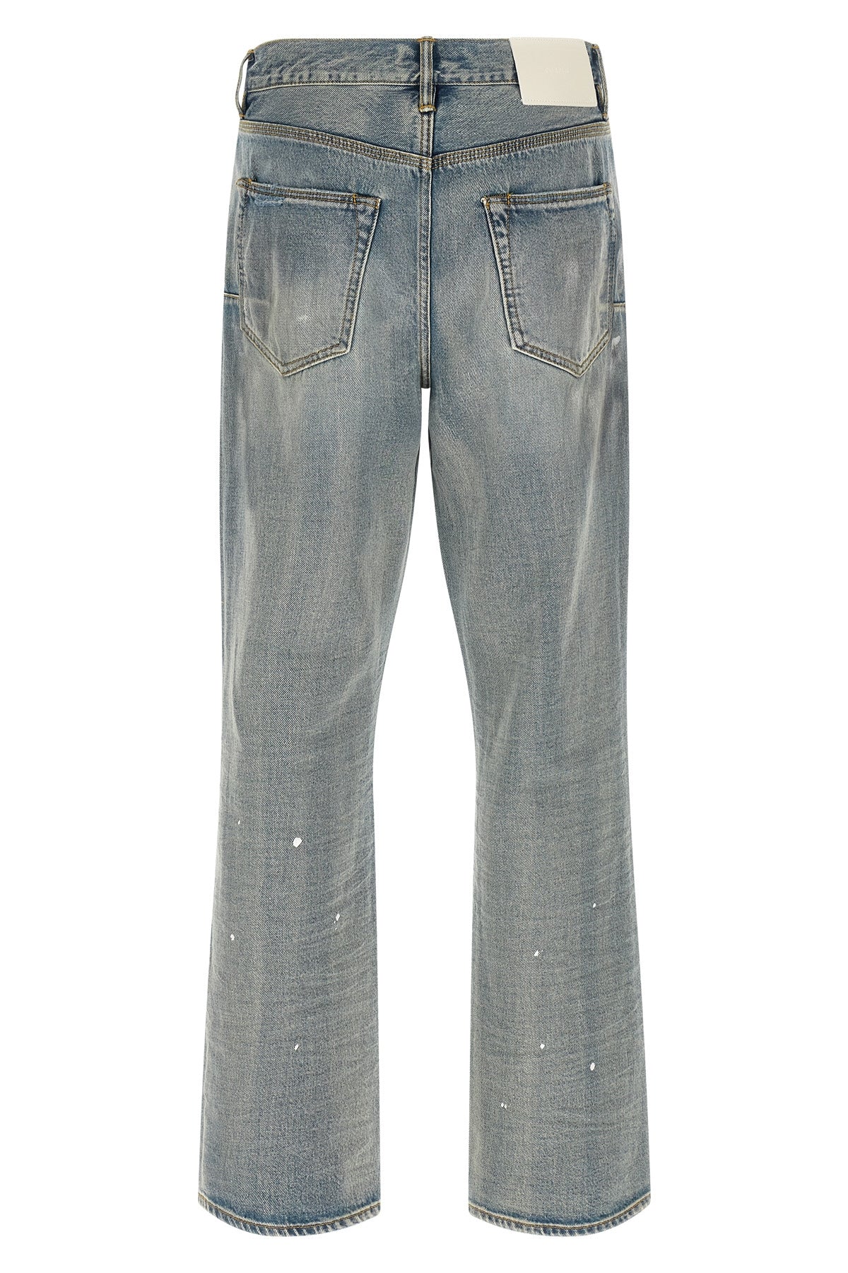p011 vintage slash paint used-effect stonewashed cotton denim jeans