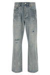 p011 vintage slash paint used-effect stonewashed cotton denim jeans