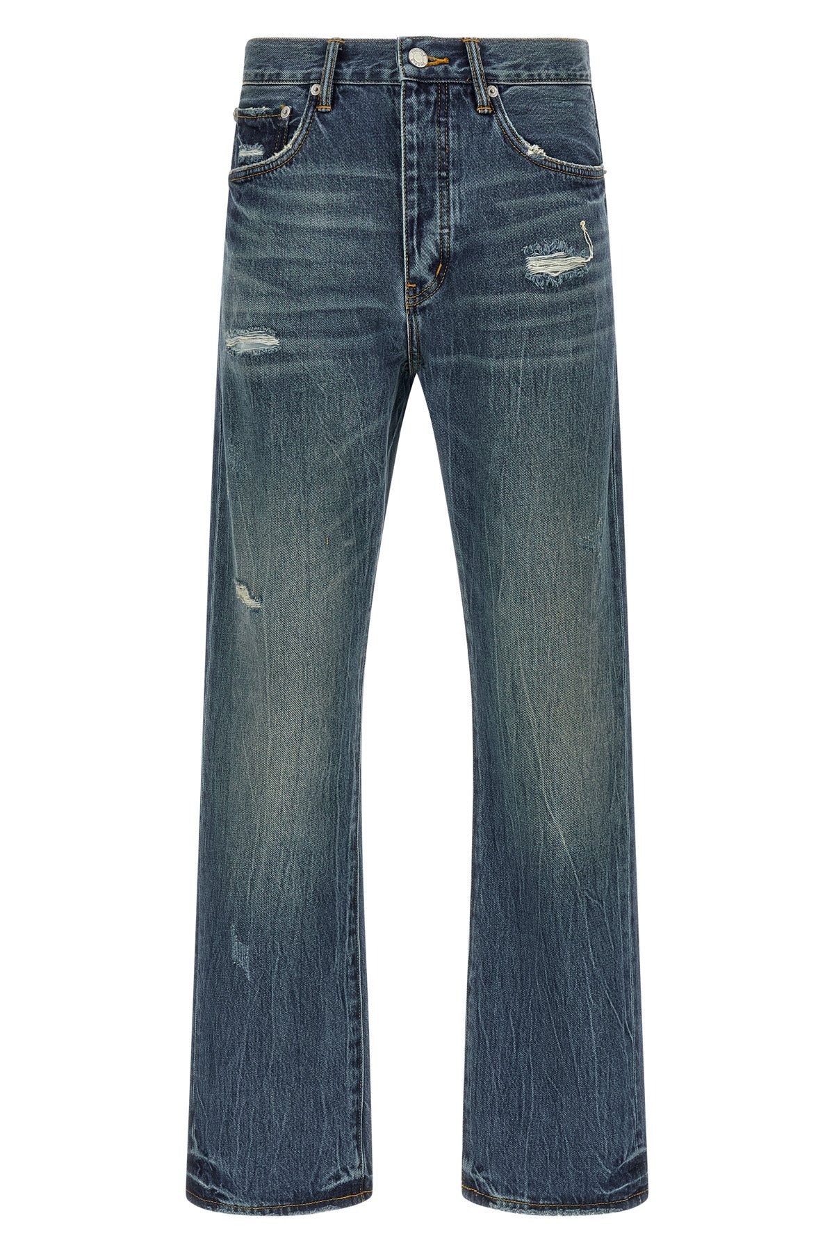 p011 modern vintage used and distressed stonewashed cotton denim jeans