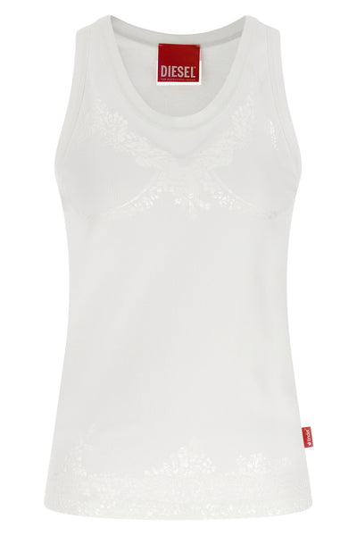 diesel x tinder pr-t-anki-lace-r tank top - for successful loving ribbed str