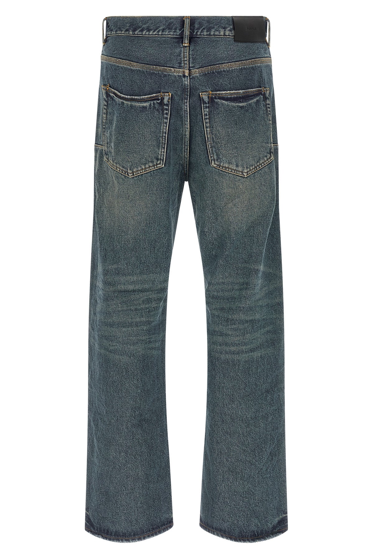 p018 - 9 to 5 used-effect stonewashed cotton denim jeans