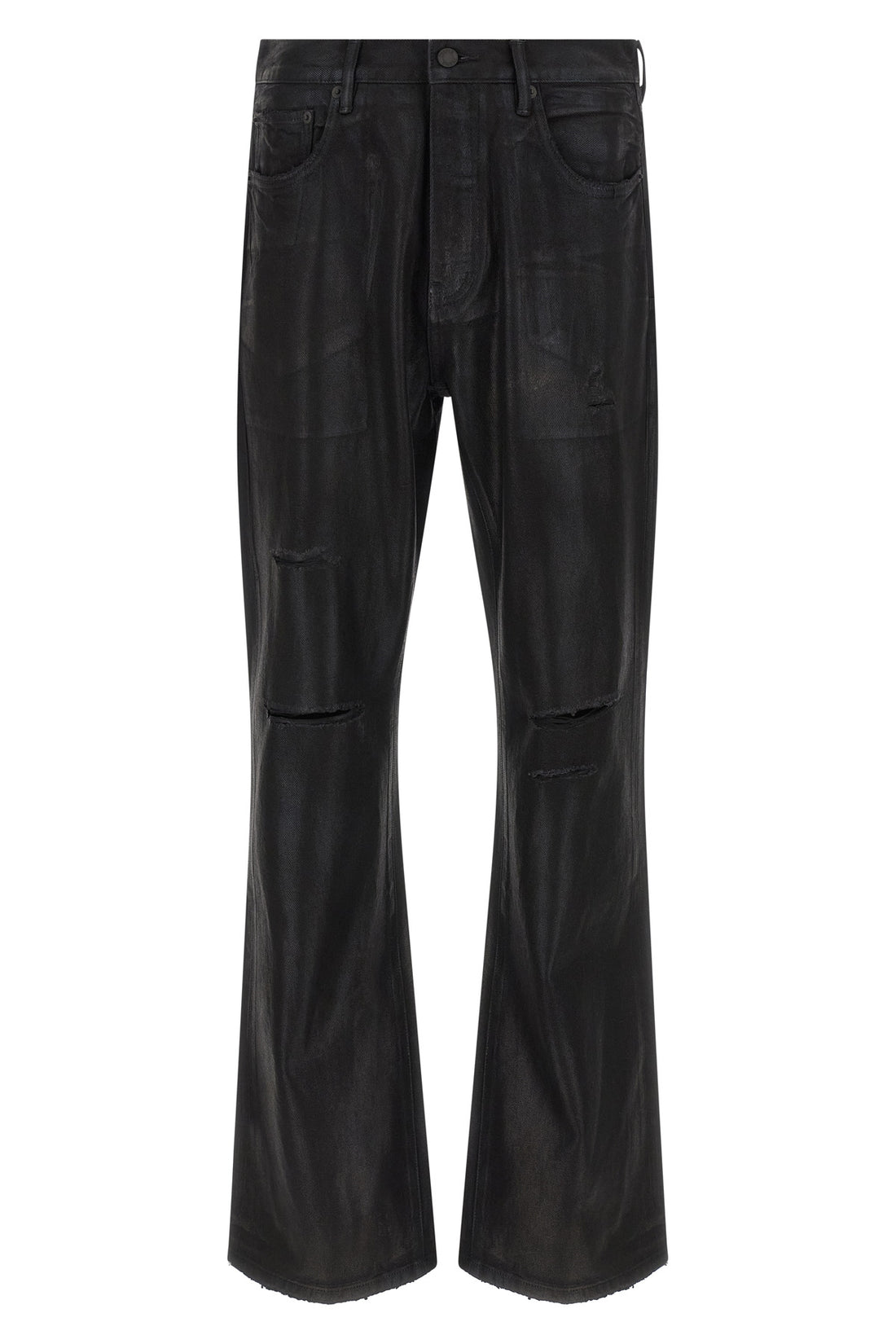 PURPLE 30 p026 rinsed foil boot used-effect garment-dyed cotton denim jeans