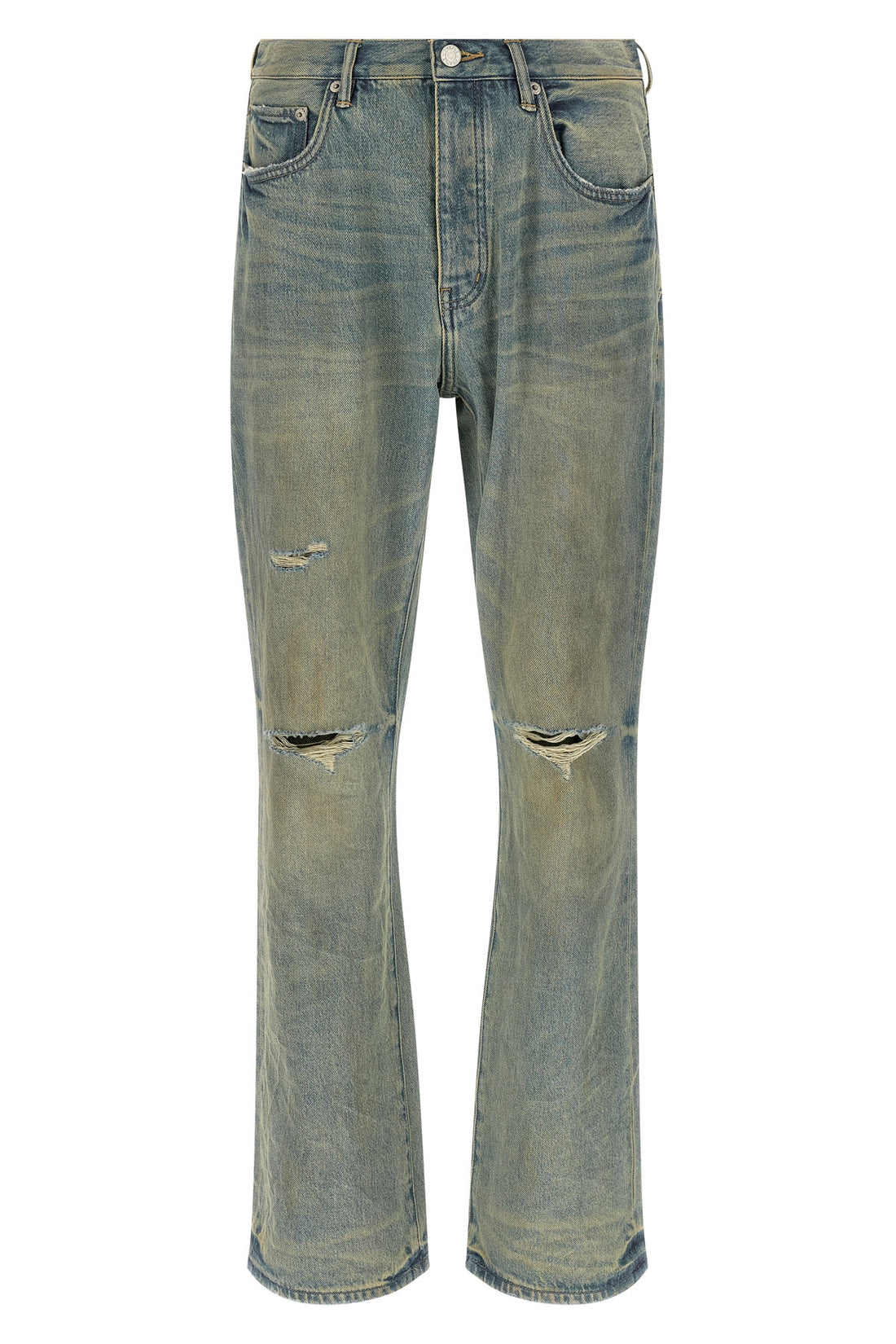 PURPLE 30 p026 dirty fade rip boot used-effect stonewashed cotton denim jeans
