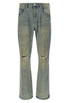 p026 dirty fade rip boot used-effect stonewashed cotton denim jeans