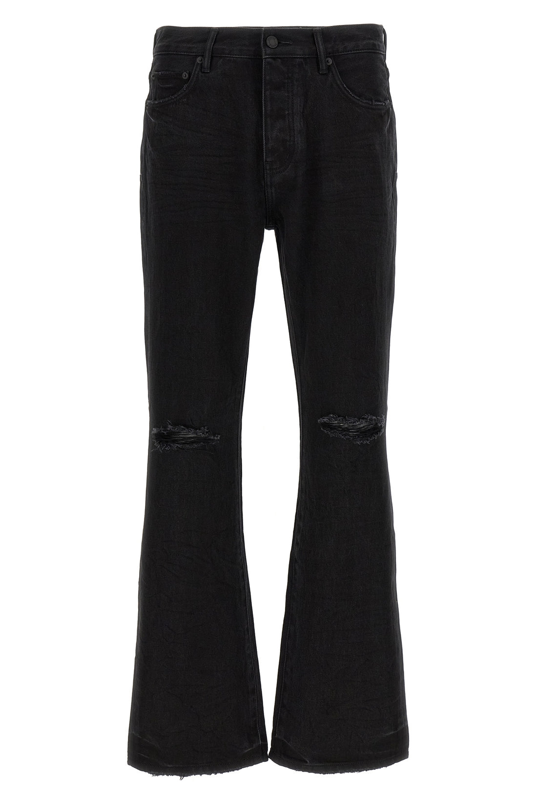 PURPLE 29 p026 lancer rip used-effect garment-dyed cotton denim jeans
