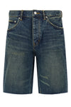 p059 vintage mid bermuda shorts in used-effect stone-washed cotton denim