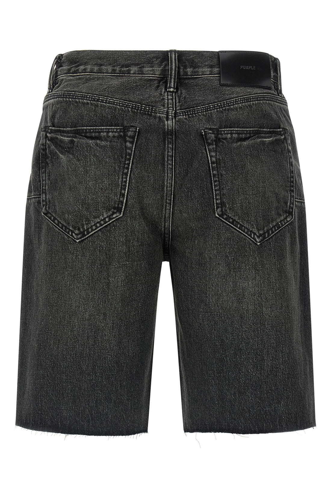 PURPLE 32 p059 kamari bermuda shorts in used-effect garment-dyed cotton denim