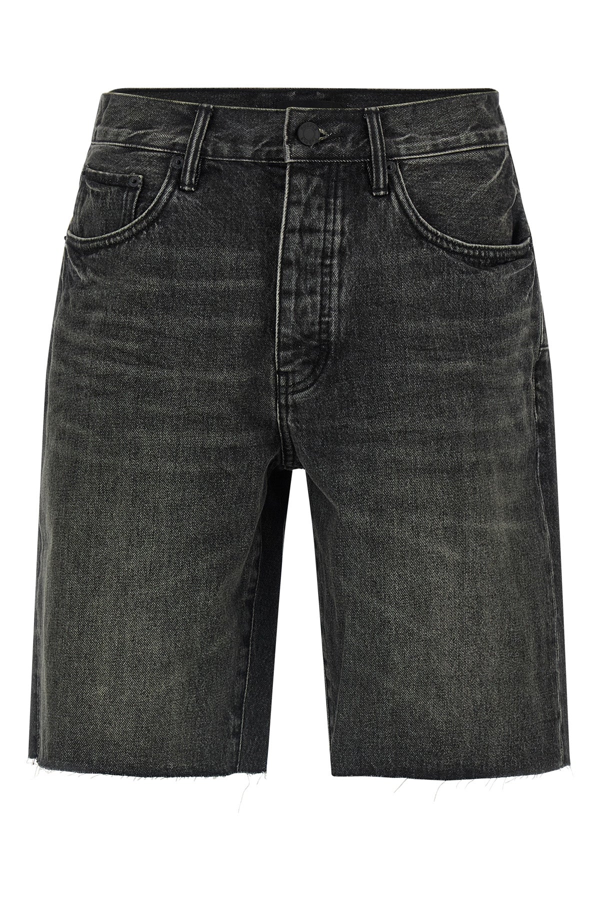 p059 kamari bermuda shorts in used-effect garment-dyed cotton denim