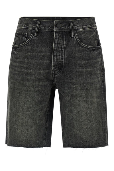 p059 kamari bermuda shorts in used-effect garment-dyed cotton denim