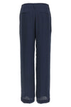 wrinkled silk-effect fabric trousers