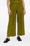 deep pleat city twill pants