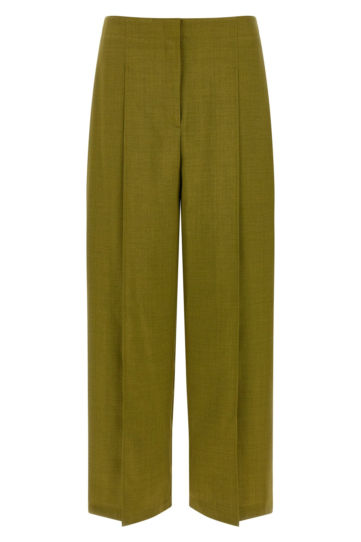 deep pleat city twill pants
