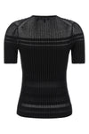 super stretch ribbed viscose and cotton blend t-shirt