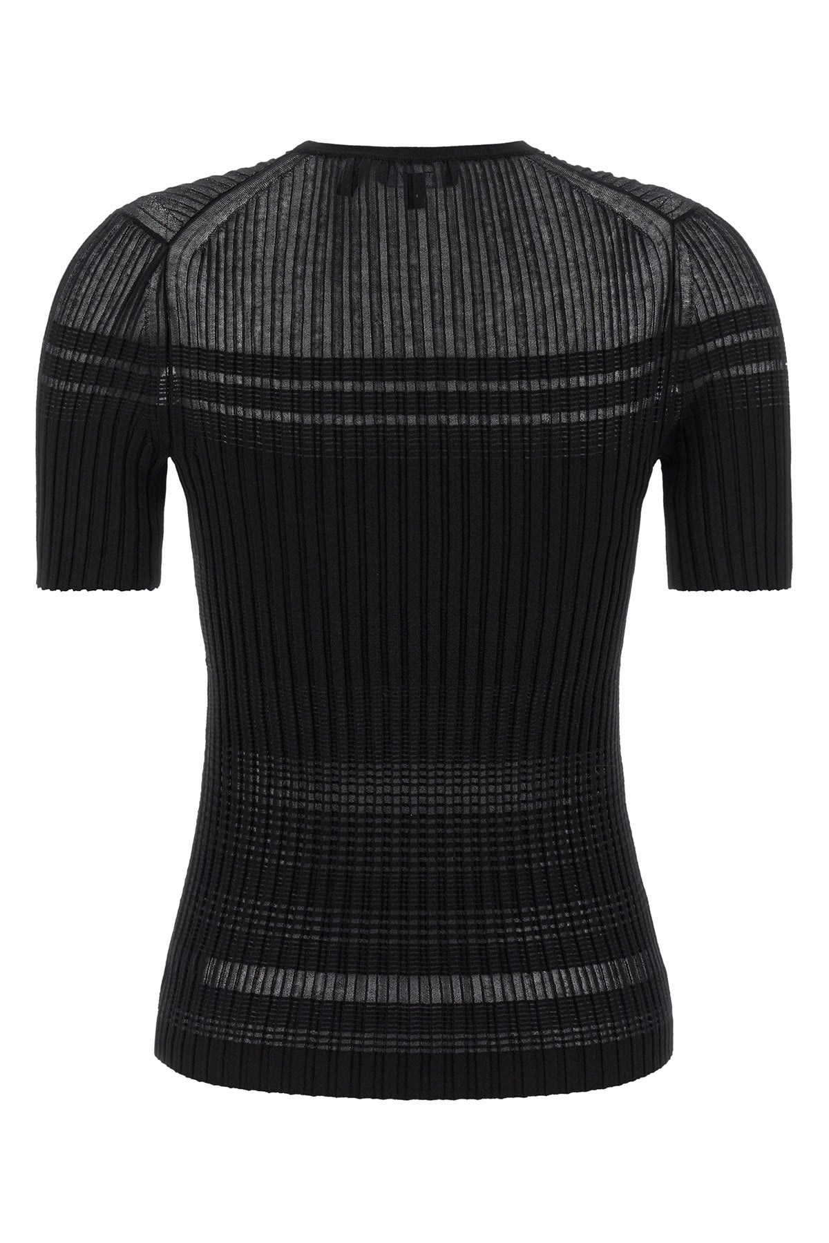 super stretch ribbed viscose and cotton blend t-shirt