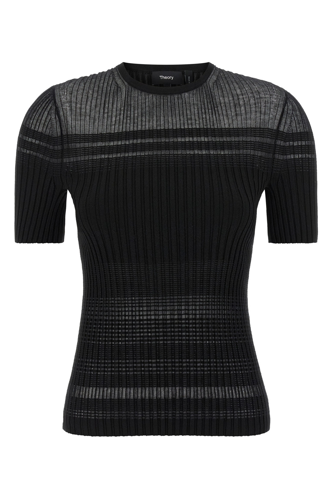 THEORY L super stretch ribbed viscose and cotton blend t-shirt