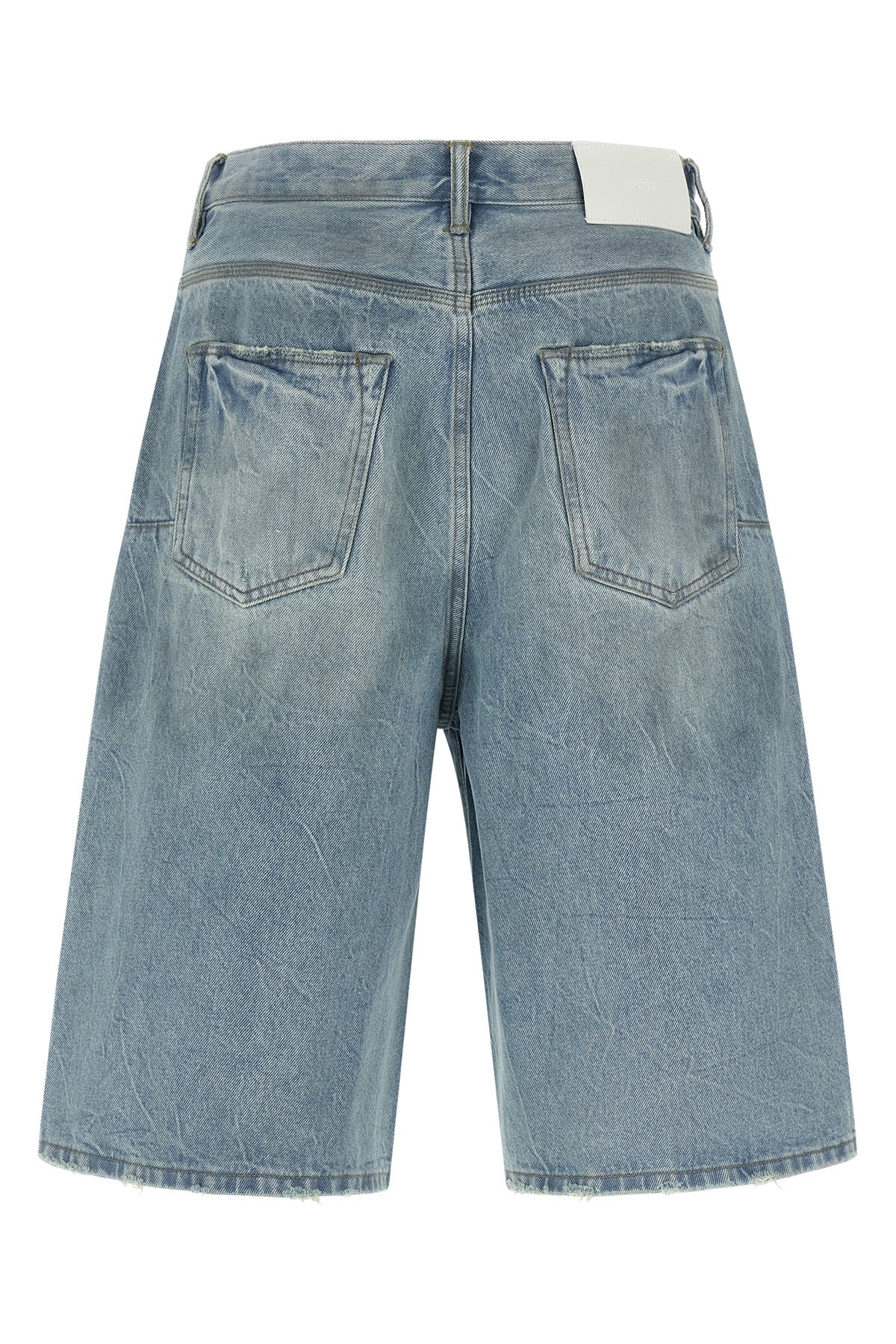 p070 vintage dust bowl bermuda shorts in used-effect cotton denim