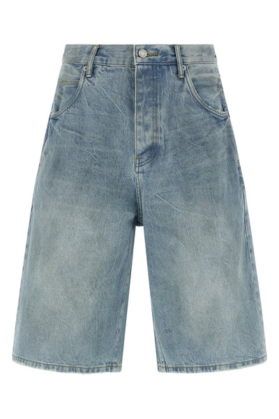 p070 vintage dust bowl bermuda shorts in used-effect cotton denim