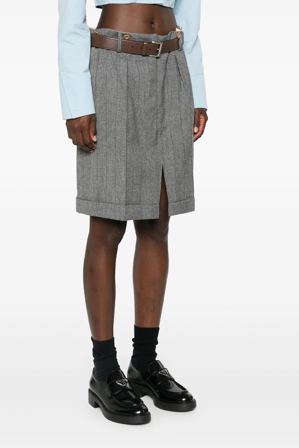 striped wool skirt