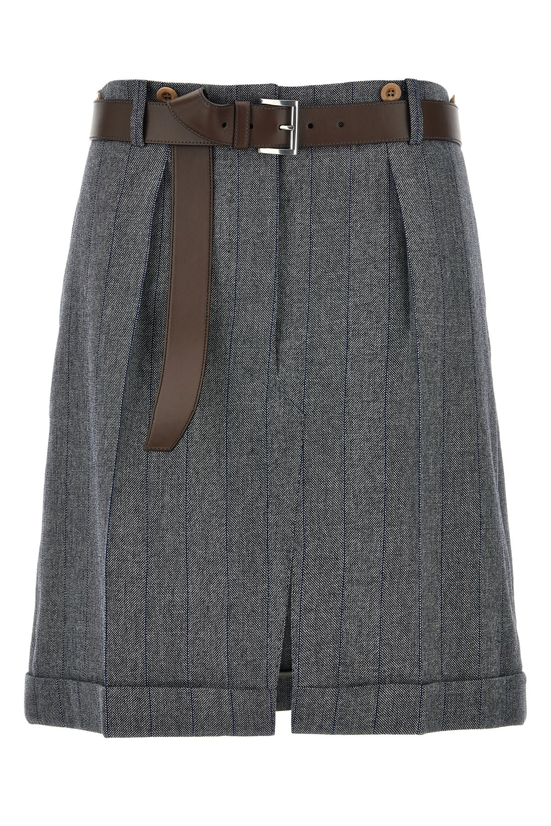 PRADA 40 striped wool skirt