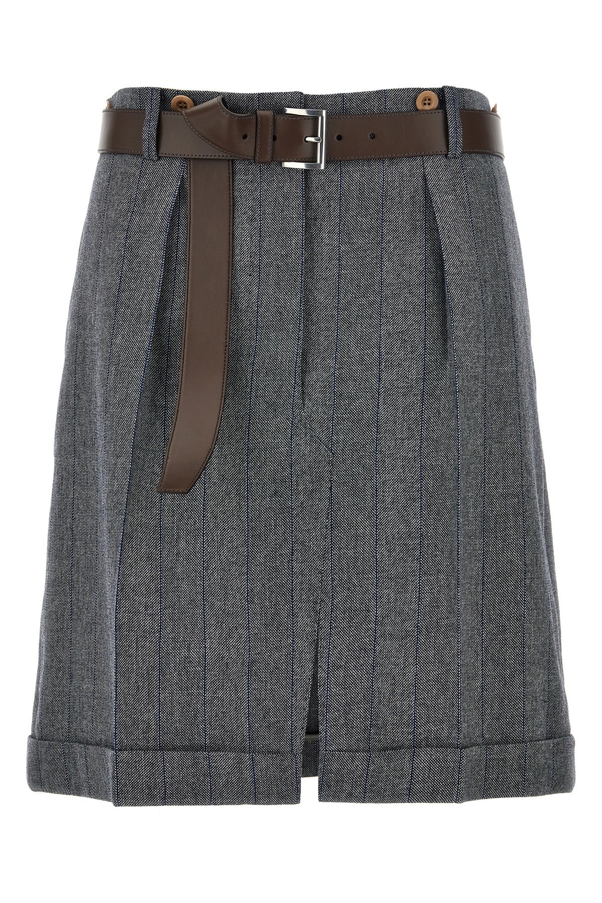 striped wool skirt