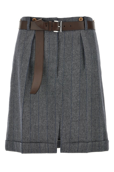 striped wool skirt