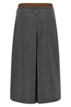 pradas double layer midi skirt in pure virgin wool redefines the codes of class