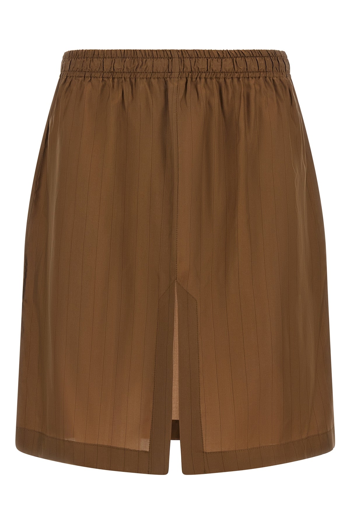 pradas double layer midi skirt in pure virgin wool redefines the codes of class