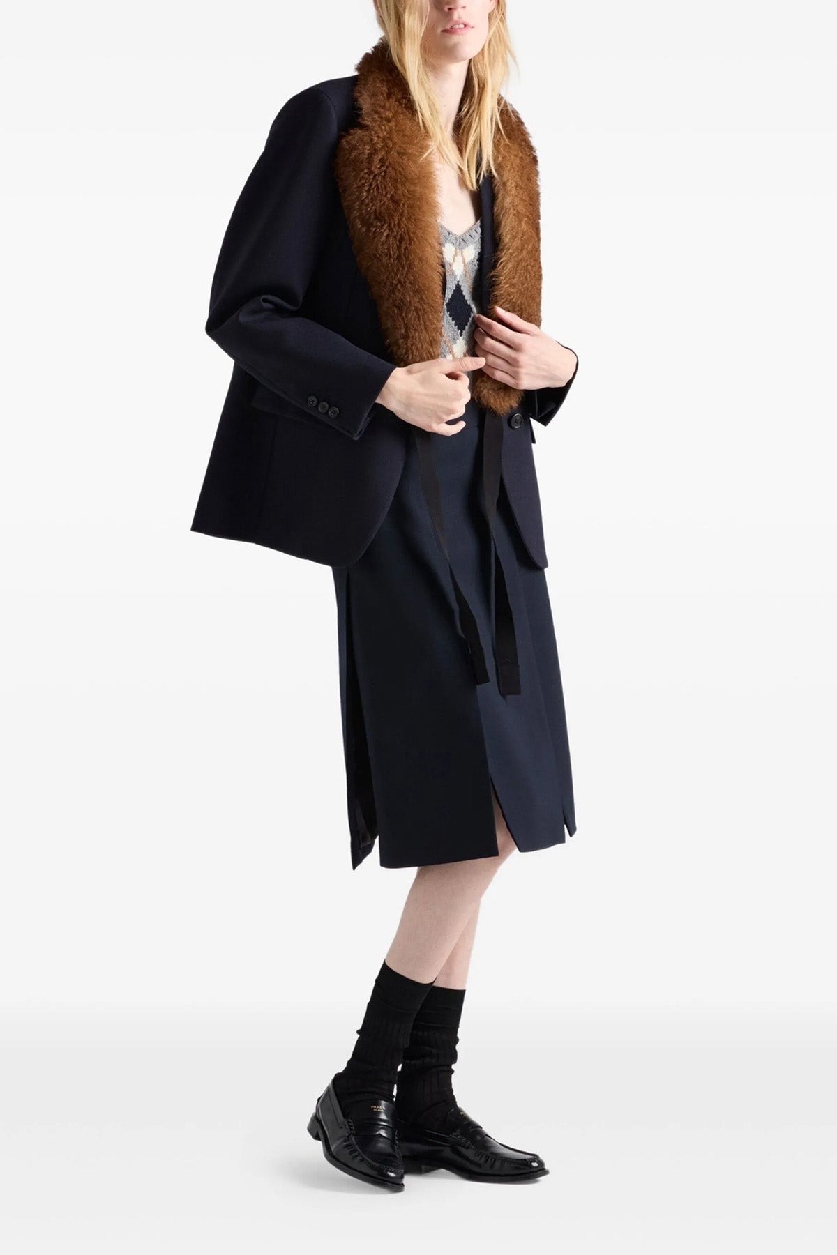 midi skirt in virgin wool