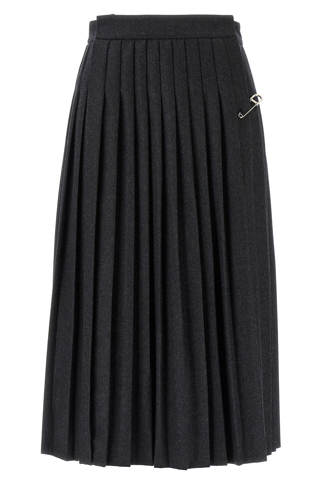 PRADA 40 pleated wool midi skirt