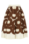 circle print cotton canvas midi skirt