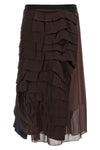 midi skirt made of panels of different fabrics