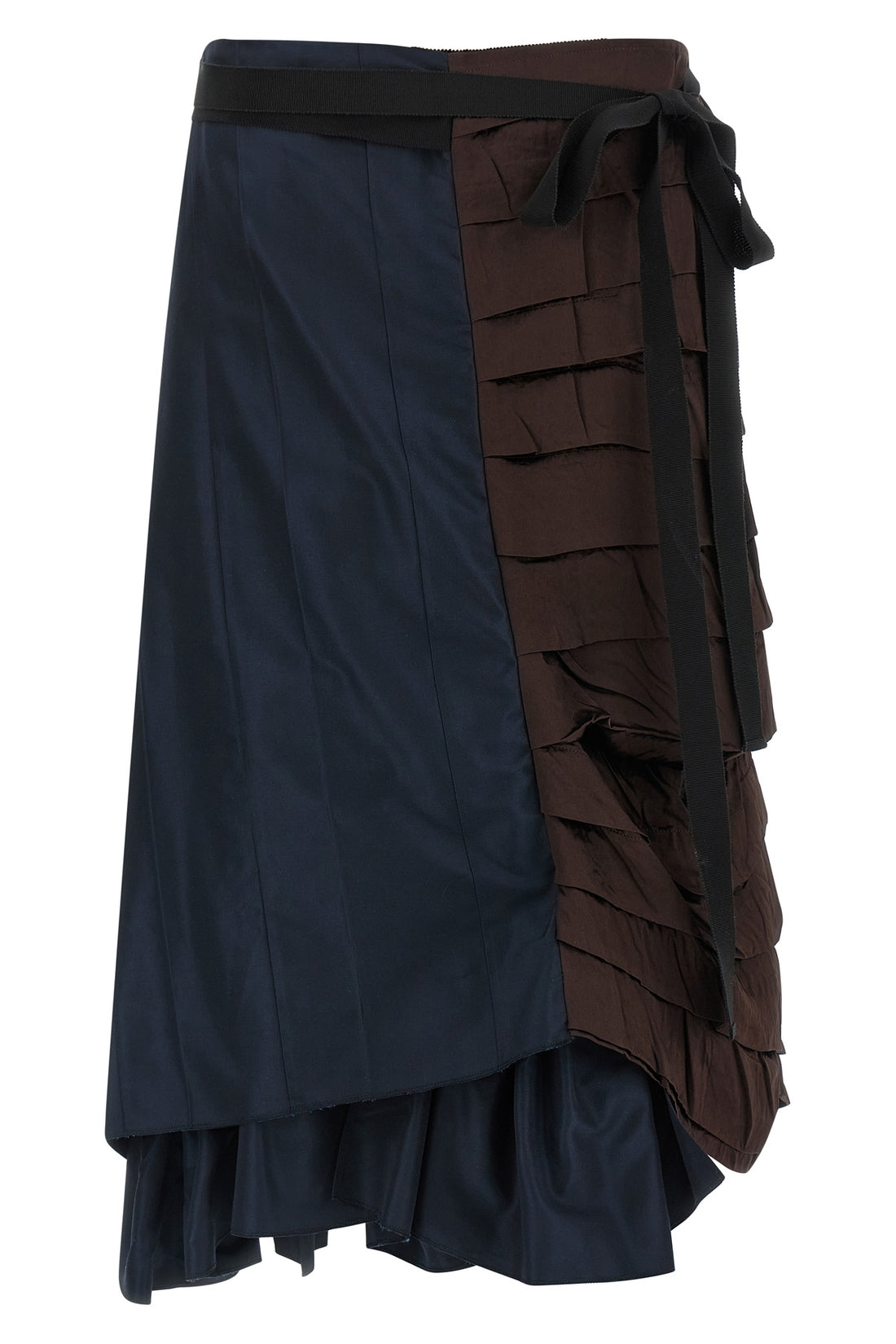 PRADA 40 midi skirt made of panels of different fabrics