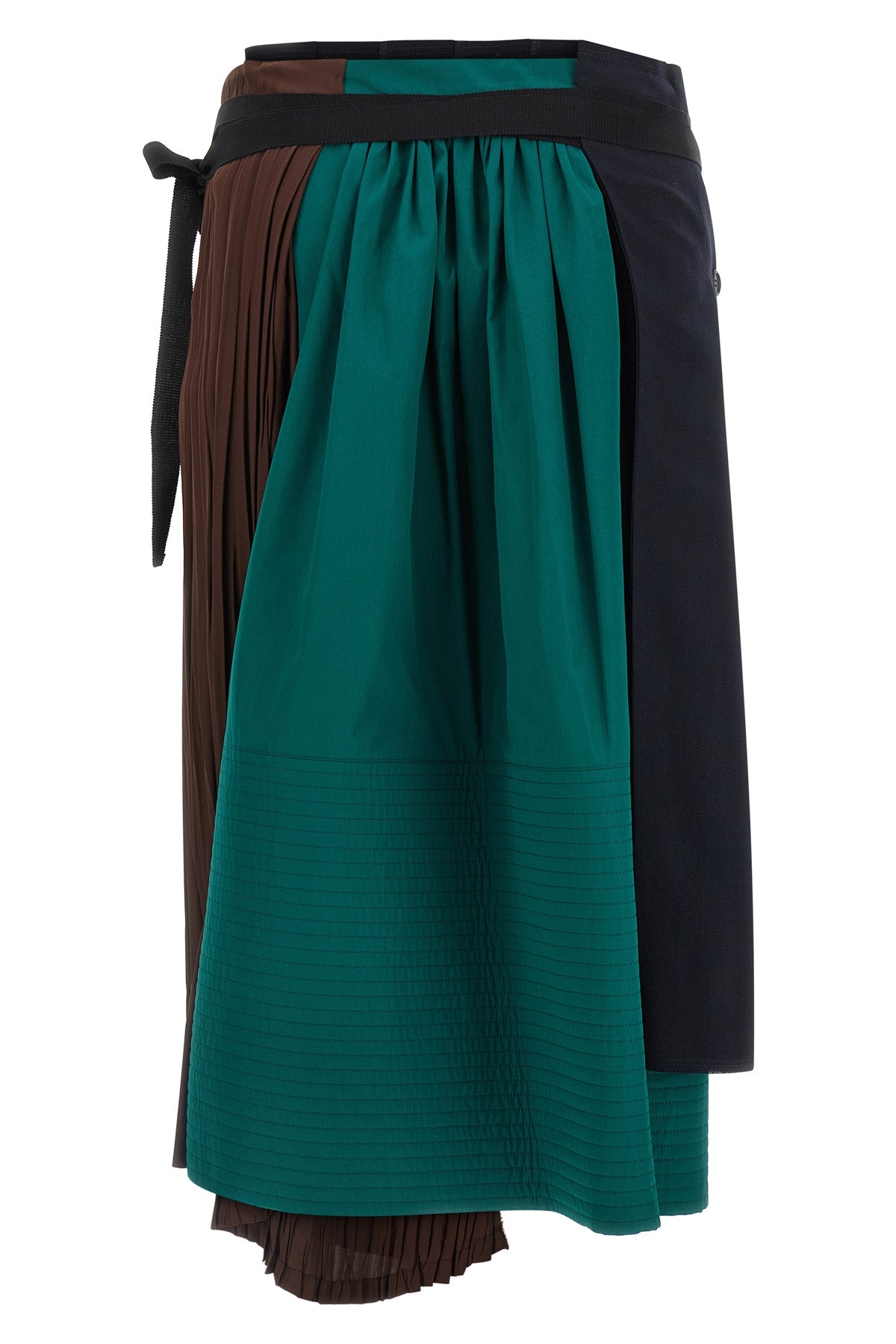 midi skirt made of panels of different fabrics