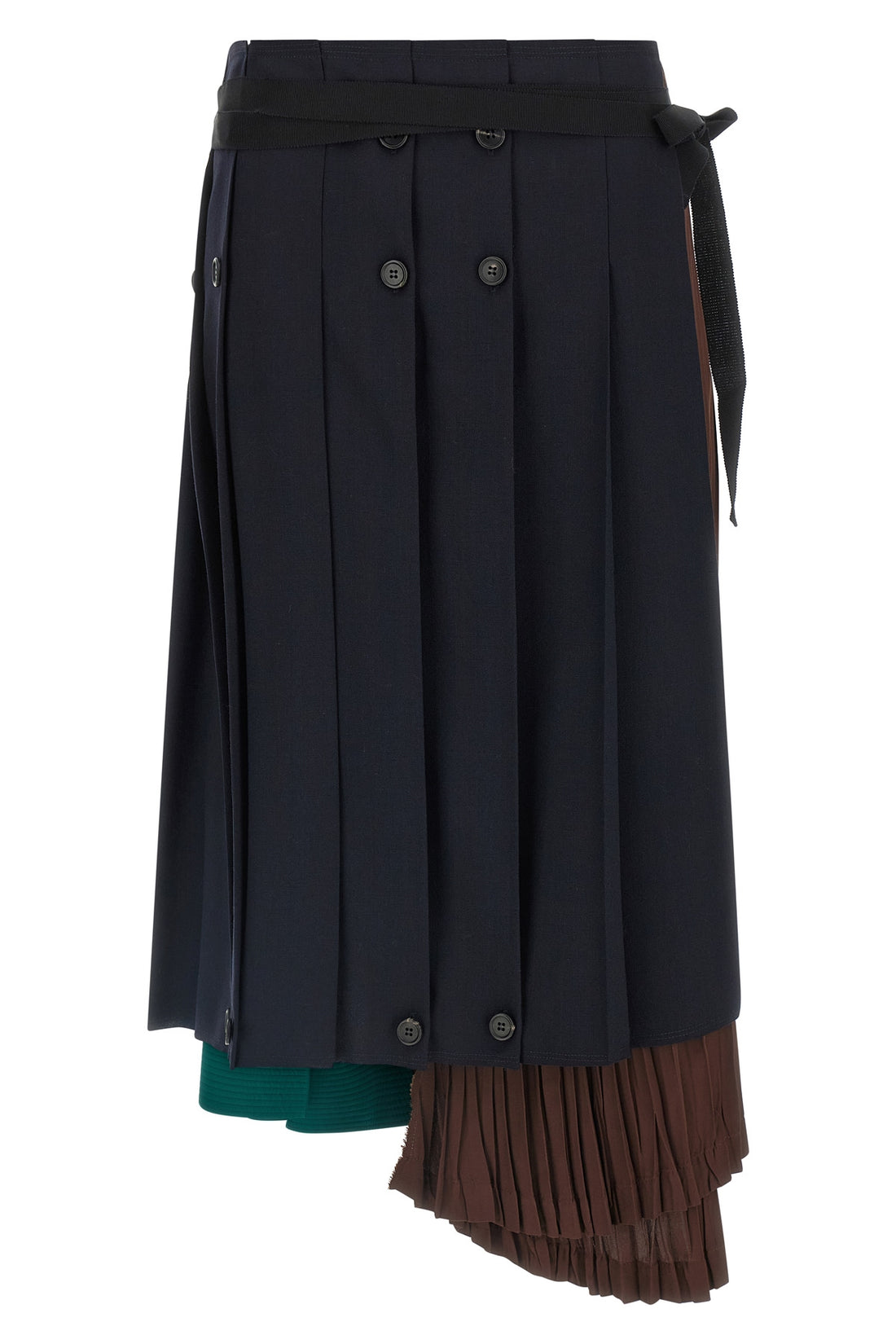 PRADA 40 midi skirt made of panels of different fabrics
