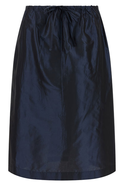 midi skirt in taffeta ruffled effect