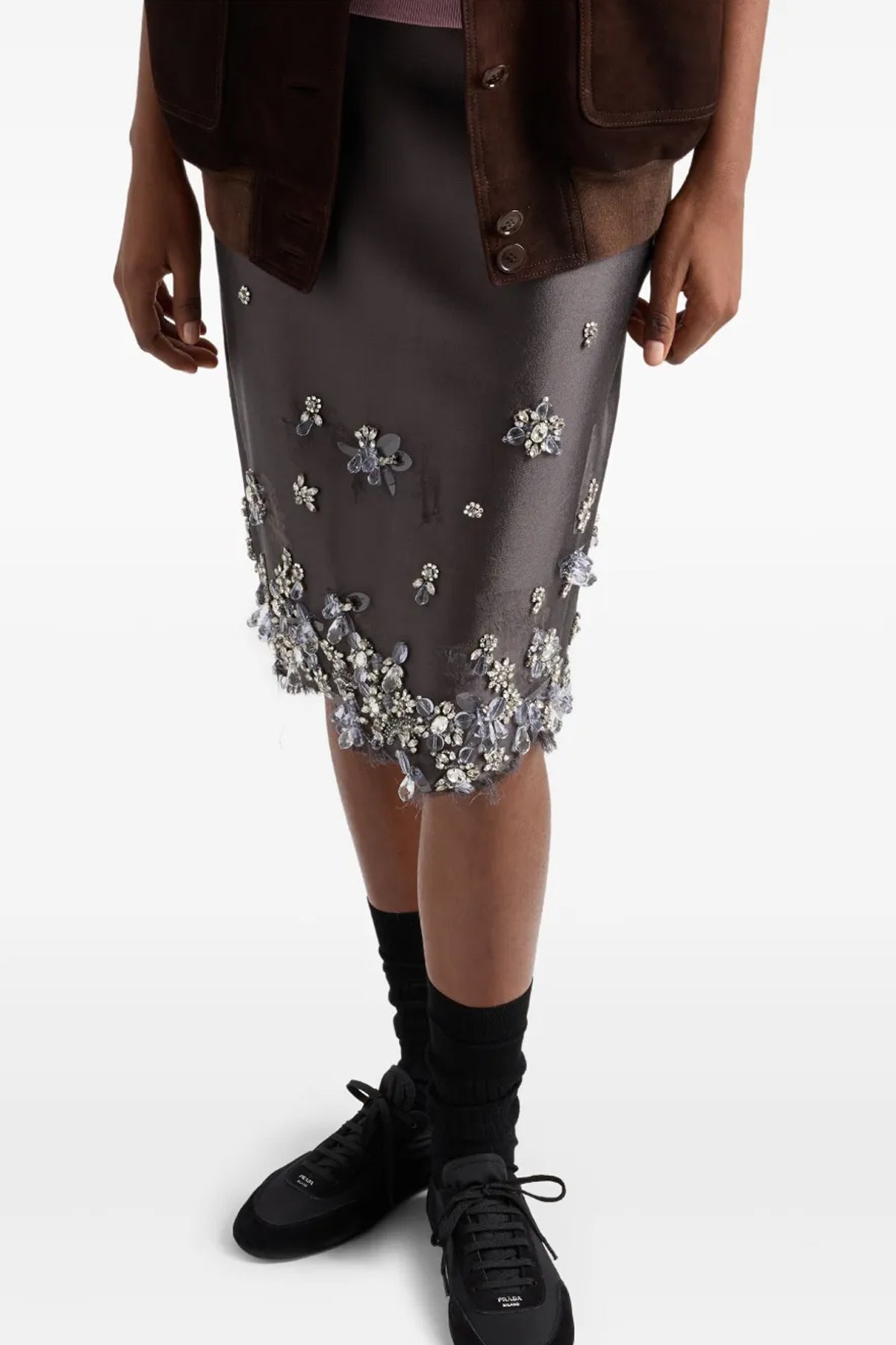 silk and wool blend skirt