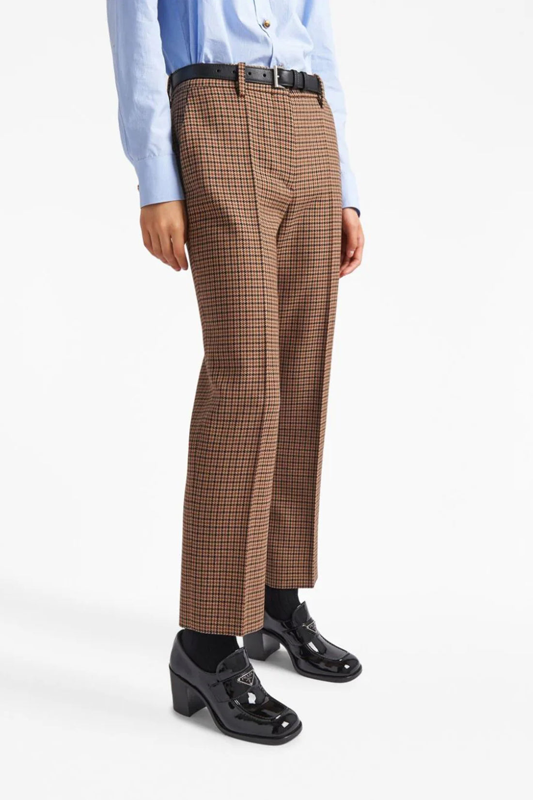 PRADA 46 houndstooth wool pants