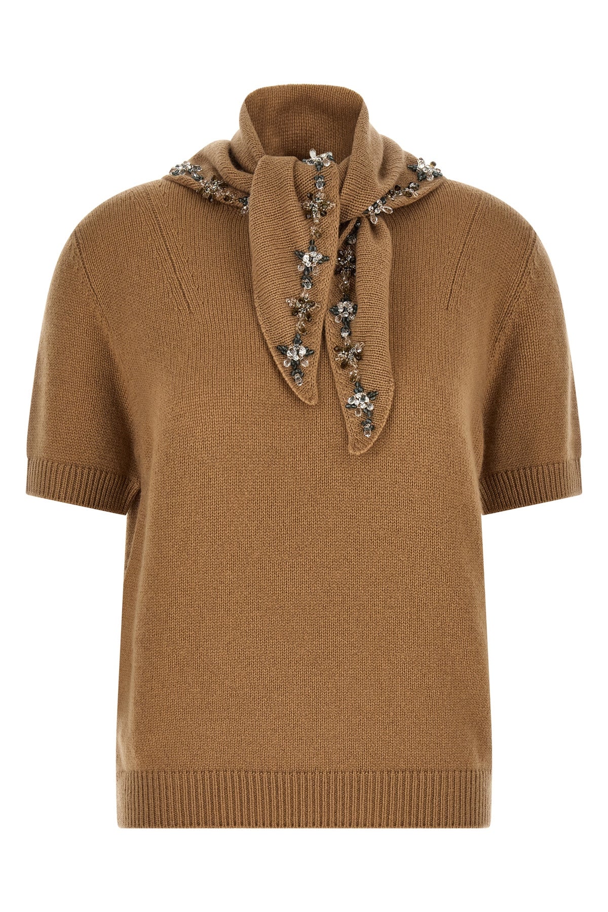 the prada short-sleeved sweater redefines luxury knitwear through sophisticated