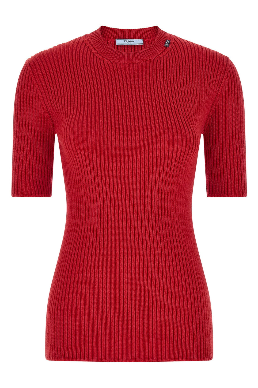 PRADA 40 the prada pure virgin wool sweater is distinguished by a ribbed workmanship that