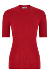 the prada pure virgin wool sweater is distinguished by a ribbed workmanship that