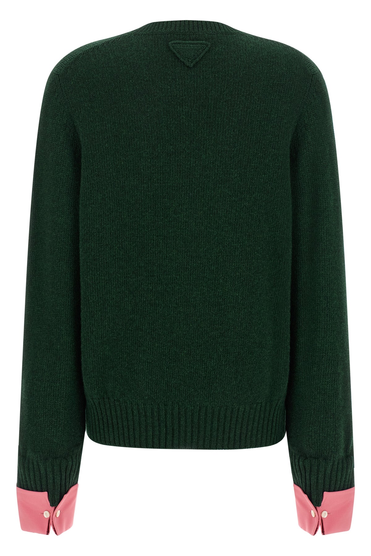 the prada crew neck sweater redefines the codes of classic knitwear through a co