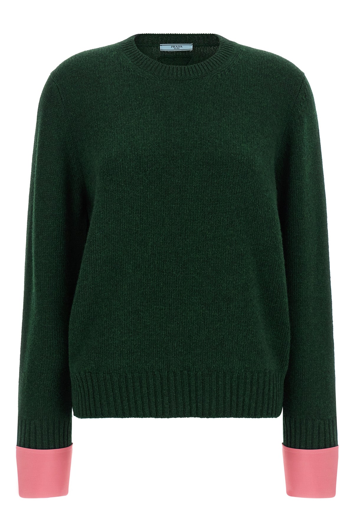 the prada crew neck sweater redefines the codes of classic knitwear through a co
