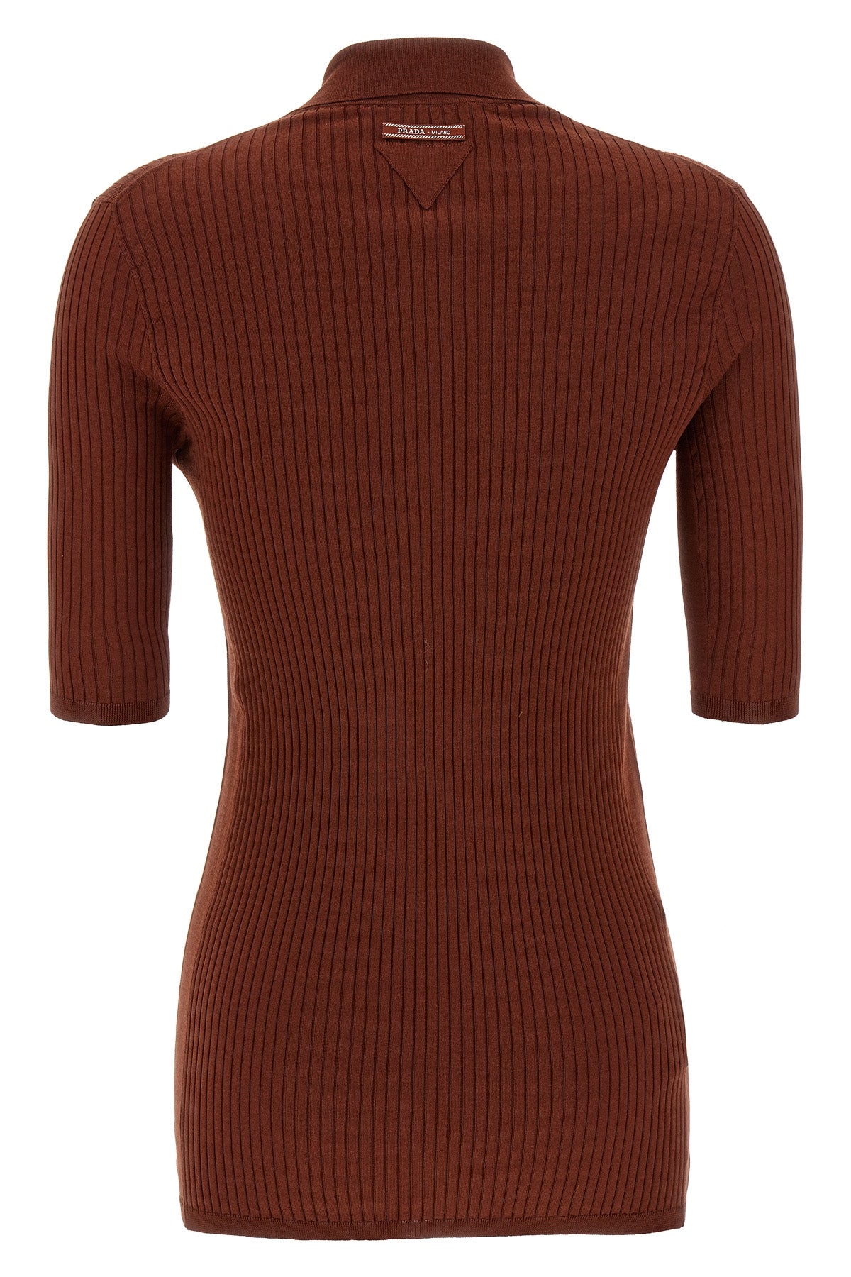 stretch cotton ribbed polo shirt