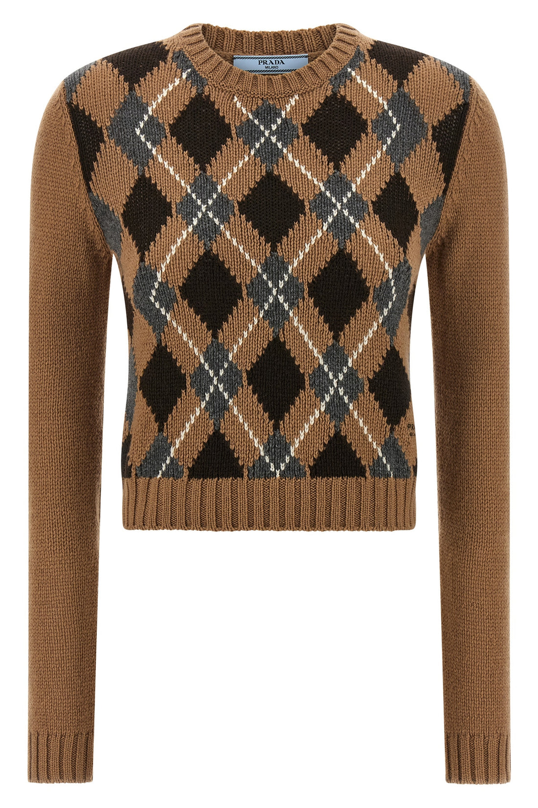 PRADA 42 argyle cashmere sweater