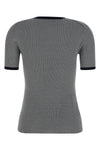 striped stretch silk knit t-shirt