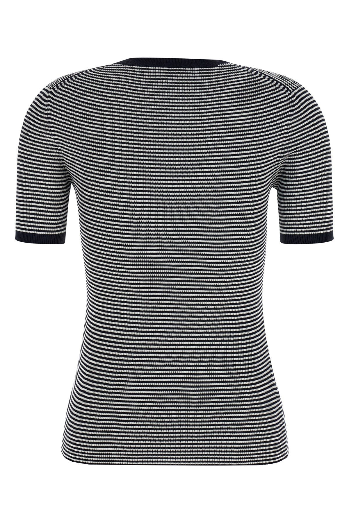 striped stretch silk knit t-shirt