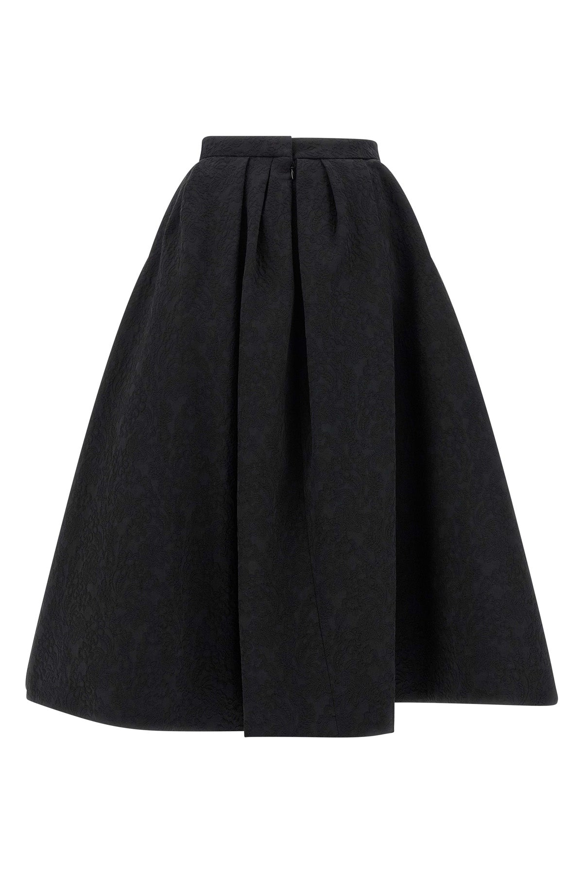 full cotton jacquard midi skirt